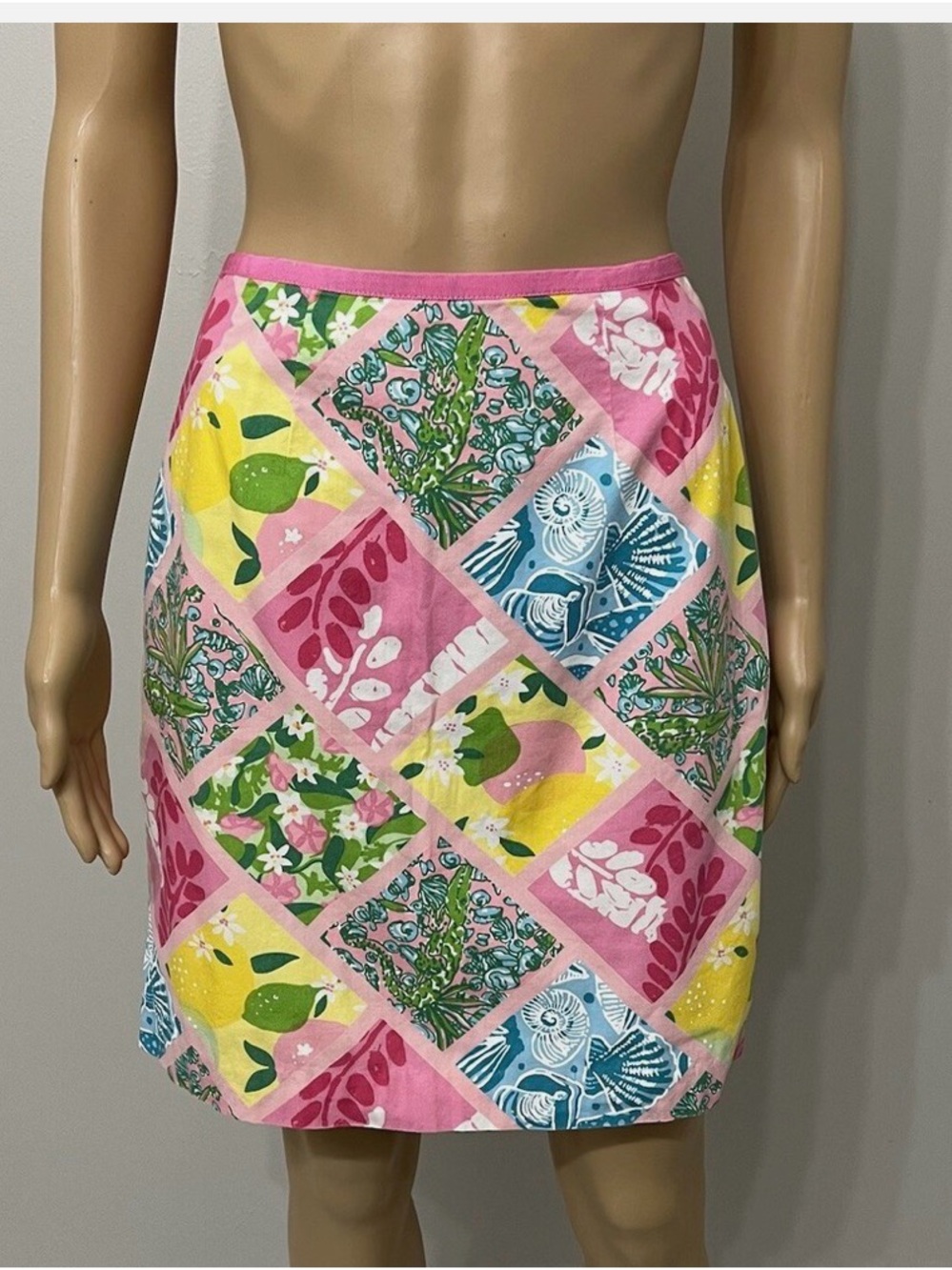Lilly Pulitzer Woman’s 6P Vintage Colorful Floral Patchwork A Line Skirt Vintage